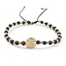 CRUZONE St Michael Archanel Coin and Natural Round White Turquoise Beads Adjustable Bracelet for Women (Brown Tiger Eye)