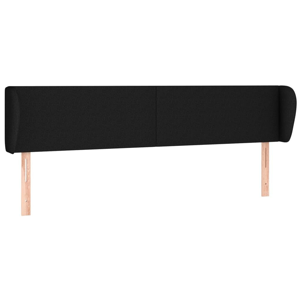 Tête de Lit avec Oreilles Excellent Soutien du Dos Meuble de Chambre à Coucher Décoration Intérieure Design Moderne et Élégant Noir 203x23x78/88 cm
