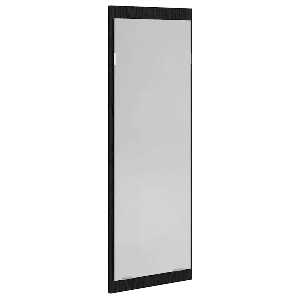 Hothingwell Möbelset für Eingangsbereich, 4-teilig, Eiche, Schwarz, Holz, Ingenieurwesen | Sitzbank mit Sitz, Spiegel, Acryl, Integralgarderobe, Pflege mit feuchtem Tuch