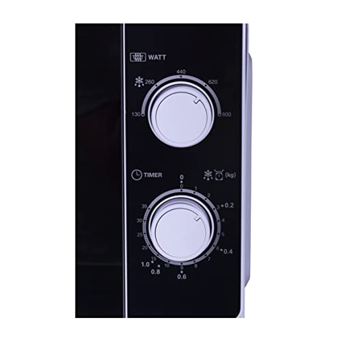 Sharp R200WW Solo-Mikrowelle / 20 L / 800 W / 5 Leistungsstufen/Timer Von 35 Minuten Bis 00 Sekunden/Gewichtgesteuertes Auftauen/Energiesparmodus/Glasdrehteller (25,5 Cm) / WeiÃŸ