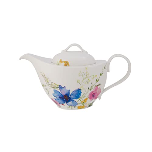 Villeroy und Boch Mariefleur Basic Teekanne, 1,2 Liter, Premium Porzellan