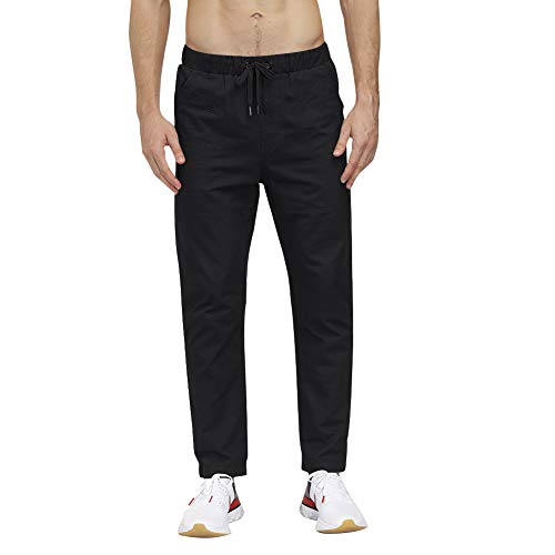 lexiart Mens Fashion Athletic Joggers Sports Pants Cotton Cargo Pants Sweatpants Trousers Long Pants Black
