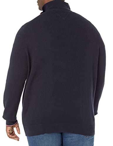 Tommy Hilfiger Big and Tall Long Sleeve Cotton Stripe Quarter Zip Pullover Sweater mens2