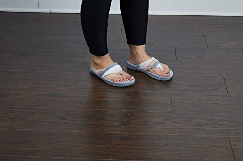 Image of Dearfoams Women's Melanie Colorblocked Microfiber Terry Thong Slipper