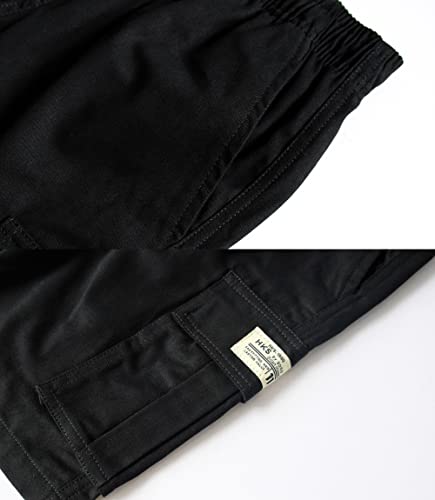 Tlaenson Boys Cargo Shorts Kids Drawstring Elastic Waist School Summer Bermuda Shorts Black10-11 Years/Size 150 #TOP3