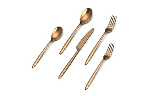 JazzUpCo Ava Matte Gold Flatware