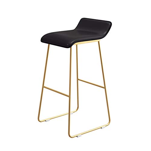 Moderno taburete de bar con respaldo bajo, base de metal de 65 cm, asiento de piel sintética, silla alta Slish para cocina, comedor y bar en casa
