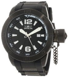 v CrN^ Invicta Y 12966 I-Force Black Textured Dial Black Polyurethane Watch [sAi]