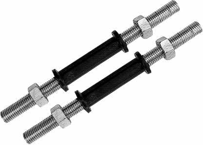 Steel Dumbbell Rods with Steel nut, 12 Inches, 1 Pair | Dumbbell Rod Pair Stainless Steel With Grip-image-7