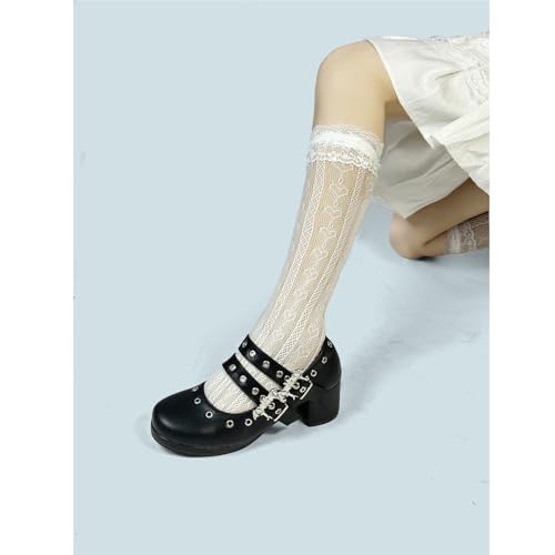 Image of FOREADA Lolita Bow Platform High Heel Women Rockabilly Mary Jane Dress Pump | Boasts soft kawaii retro vintage lolita tea party aesthetic, with block heel ,bow, round toe versatile style for dress wear