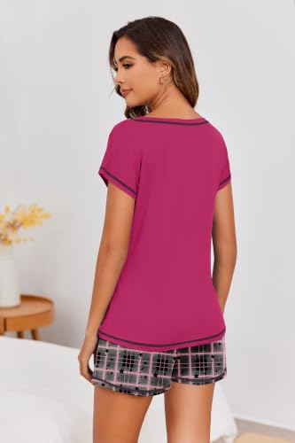 Image of Ekouaer Womens Pajama Sets 2 Piece Pjs Short Sleeve Top and Shorts