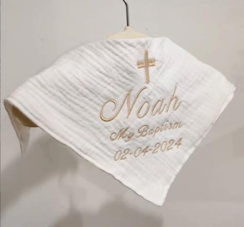 Personalized Baptism Bibs Name Embroidered Baby White Bibs Christian Baptism Bibs Baptism Decor Thoughtful Baby Baptism Gifts Unique Baptism Keepsakes 6
