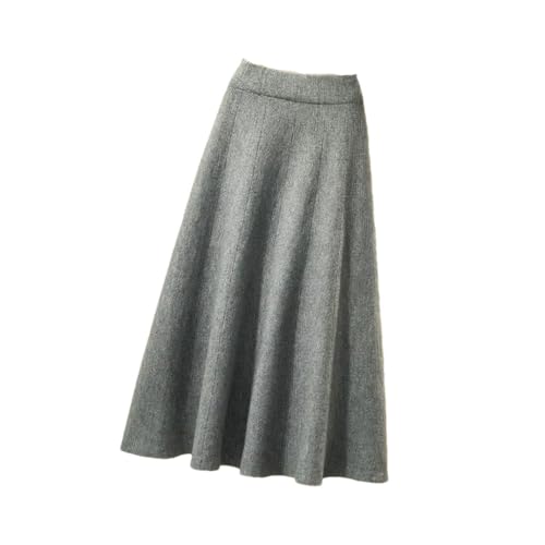 Women Y2k Casual Long Skirt Fall Winter Elastic High Waisted A-Line Casual Female Street Skirts Gray9 One Size