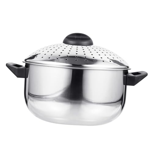 DOITOOL Olla para Pasta de Acero Inoxidable con Tapa Coladora Segura Práctica para Cocinar Fideos Sopas y Gachas con Mango Ergonómico y Diseño Antivértido