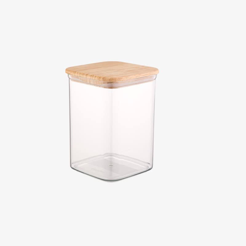 Limon Square Canister with wooden lid (1.9 Liters)