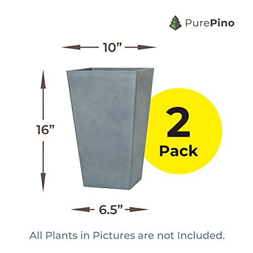 Purepino Tree Planters Set Of 2, 16 Inch Tall Planter Pots For Indoor And Outdoor (Plants Not Included) #TOP1