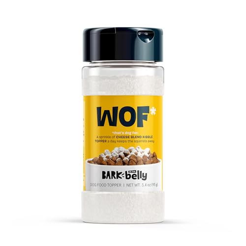 Bark in The Belly Cheese Dog Food Topper Limited Ingredient Four Cheese Blend with Cheddar Monterey Jack Parmesan & Romano Shake & Sprinkle Meal Mixer for Dogs of All Breeds and Life Stages
