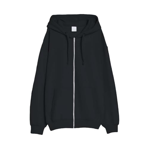 Mens Zip Up Hoodie Solid Plus Size Fall Hooded Sweatshirt Casual Drawstring Long Sleeve Basic Hoodies with Pocket3
