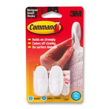 COMMAND SMALL WHITE DESIGNER PICTURE HOOKS 2 PACK 450G 1LB
