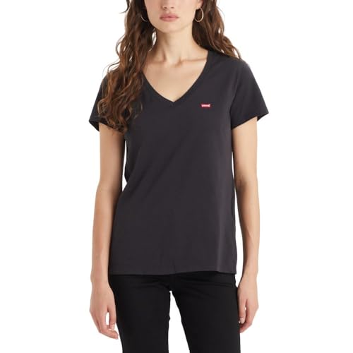 Levi's Damen Perfect V-Neck T-Shirt,Caviar,L