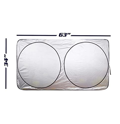 Car Windshield Sunshade Cover Sun Shade. 210T Reflective Polyester Blocks Heat And Sun. Foldable Sun Shield That Keeps Your Vehicle Cool (Large 63 X 33.8 In) #TOP1