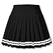 SANGTREE Women's Quick Dry Pleated Tennis Skorts Skirts, High Waisted Cute Running Golf Athletic Mini Skirt with Shorts Pockets, Black, US L