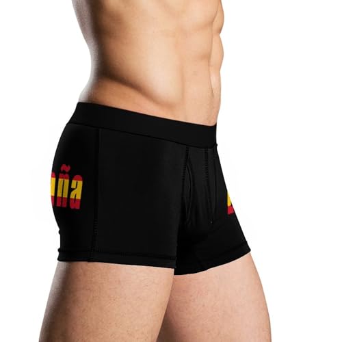 Spain Spanish Flag Men's Tight Boxer Briefs Breathable Underwear Soft Stretch Trunks4