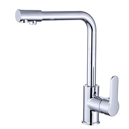 Filtre eau cuisine 3 voies mitigeur laiton chrome robinet évier chaud et froid