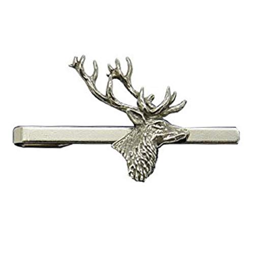 High Country Pewter Fermacravatta a Forma di Testa di Cervo in Peltro, Realizzata a Mano in Inghilterra