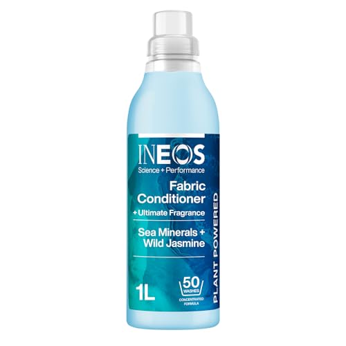 INEOS Next- Gen Long Lasting Fabric Conditioner Sea Minerals + Wild Jasmine (50 Washes) Plant Powered Odour Removal Softens + Protects