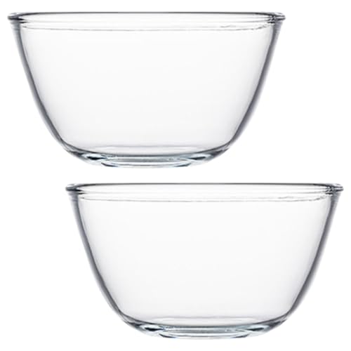 Alipis Juego de 2 Boles de Vidrio para Mezclar de 500 Ml Resistentes a Olores Base Antideslizante Aptos para Ensaladas Sopas y Repostería Ideales para Uso Casa y Cocina Diaria
