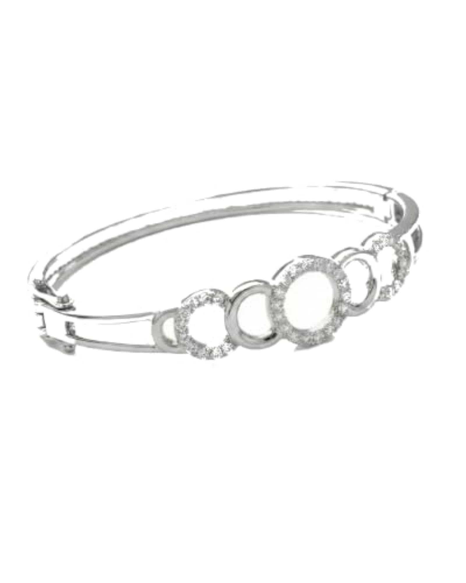 Infinity Aura Interlocking Circle Bangle for Women, 925 Sterling Silver