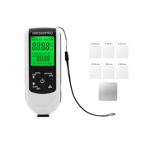 Mcbazel Paint Thickness Gauge Meter,1μm Precision Coating Detector for Automotive Paint&Metal Plating,Dual-Probe Auto-Sensing,0-2000μm Range,±3% Accuracy,Portable Car Paint Tester with Calibration