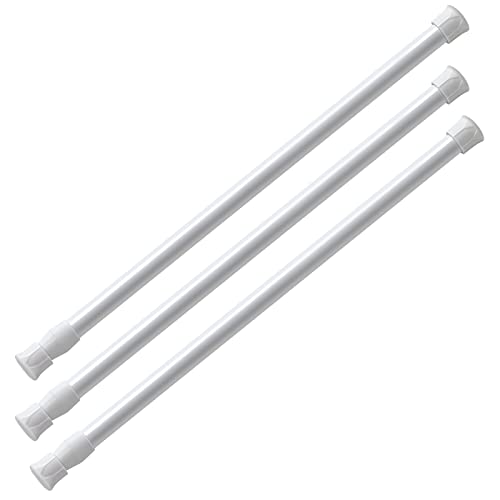 3pcs Spring Curtain Tension Rods, Curtain Tension Rods No Drilling, 15.5-28.5 Inches Adjustable ressure Spring Tension Rods, Curtain Tension Rods For Kitchen, Wardrobe, Window, Bookshelf.