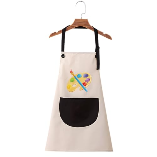 PLABBDPL 1Pcs Delantales Niños 5 a 11 Años 1pcs Delantal Infantil Pintura Delantal Cocina Niña Niño Impermeable Ajustable Delantales para Niños con Bolsillos para Cocina Hornear Pintura, gris