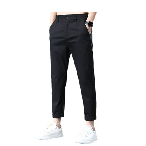 Men Ankle-Length Pants Thin Classic Style Slim Straight Clothing Trousers