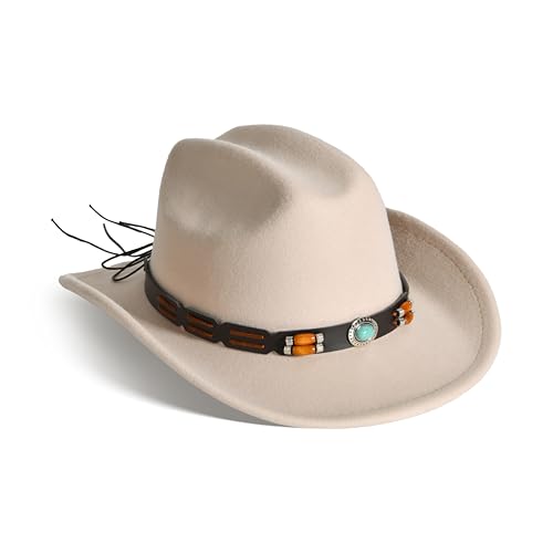 Image of Willheoy Kids Cowboy Hat for Girls Boys Western Cowgirl Hat with Buckle Belt Unisex Wide Brim Fedora Hat Dress Up Costume