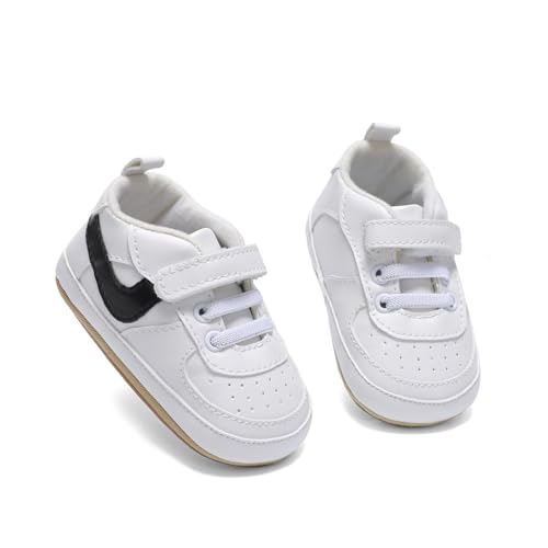 Image of Clowora Unsex Baby Shoes Boys Girls Infant Sneakers Non-Slip Soft Rubber Sole Toddler Crib First Walker Lightweight Shoes