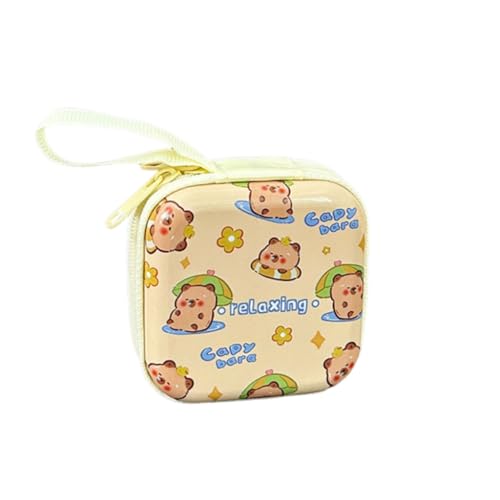 Capybara Styles Coin Purse Tinplate Small Item Case Earphones Storage Bag Suitable For Collecting And