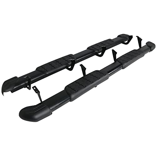 Running Boards Compatible with 2007-2021 Toyota Tundra Crewmax Cab, Factory Style Side Step Bar Pair by IKON MOTORSPORTS, 2008 2009 2010 2011 2012 2013 2014 2015 2016 2017 2018 2019