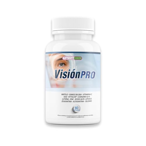 Visión PRO | Tratamiento Ocular Integral | Luteína, Ginkgo, Coenzima Q10, Mirtilo, Zeazantina, Astaxantina, Vitamina C | Refuerza la salud ocular, mejora la visión, combate el cansancio visual | 60U.