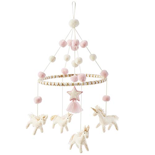 Mud Pie Women's Unicorn Mobile Pink One Size