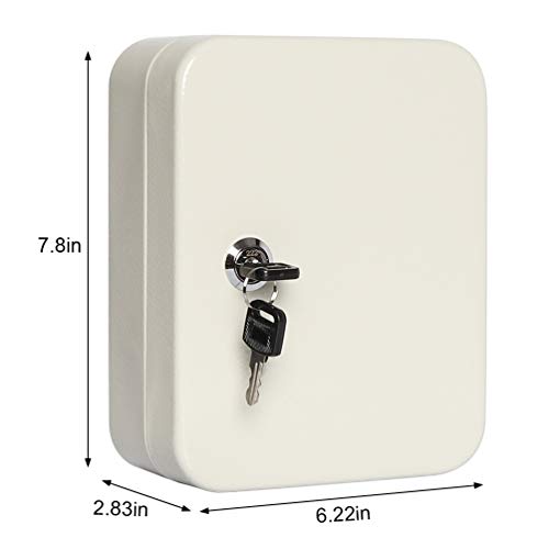 Parrency Caixa de bloqueio de chave montada na parede com 20 ganchos de chave, caixa pequena para ch