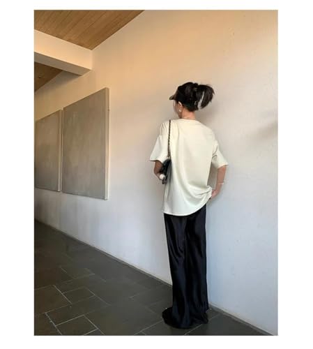 Women's Summer Satin Wide Leg Pants Long Floor Pants3