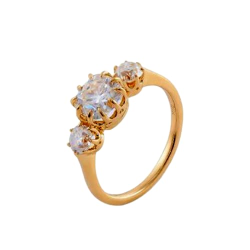 Bague de fiançailles femme moissanite anti-ternissement en argent 925 plaqué or 14K