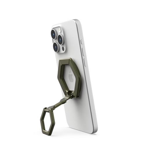 Image of URBAN ARMOR GEAR UAG Magnetic Phone Ring Stand Compatible with MagSafe Magnet, Removable Metal Finger Ring Grip & 360 Rotation Adjustable Kickstand for iPhone 17, Galaxy S26, Olive Drab