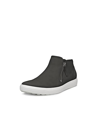 ECCO Soft 7 Side Zip Bootie, Black Nubuck, 9-9.5