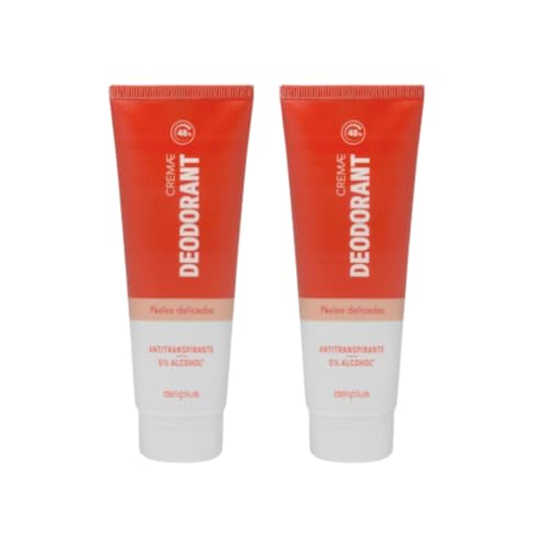 Dliplus Desodorante en Crema para Pieles Delicadas, Antitranspirante, 0% Alcohol, 48h, 75 ml, Pack de 2