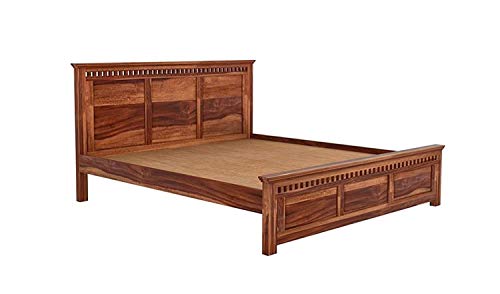 Image of Wooden King Size Bed Without Storage Solid Wood Foldable for Bedroom | Wooden Folding Cot King Size Bed Frame (King Size, Honey Finish, 1 Piece)
