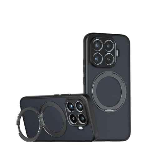 Image of Compatible with Xiaomi 17T Pro Case Cover,Compatible with Xiaomi 17T Pro 5G 2602EPTC0G Built-in 360Rotating Magnetic Mount Matte Translucent Phone Protective Case Black